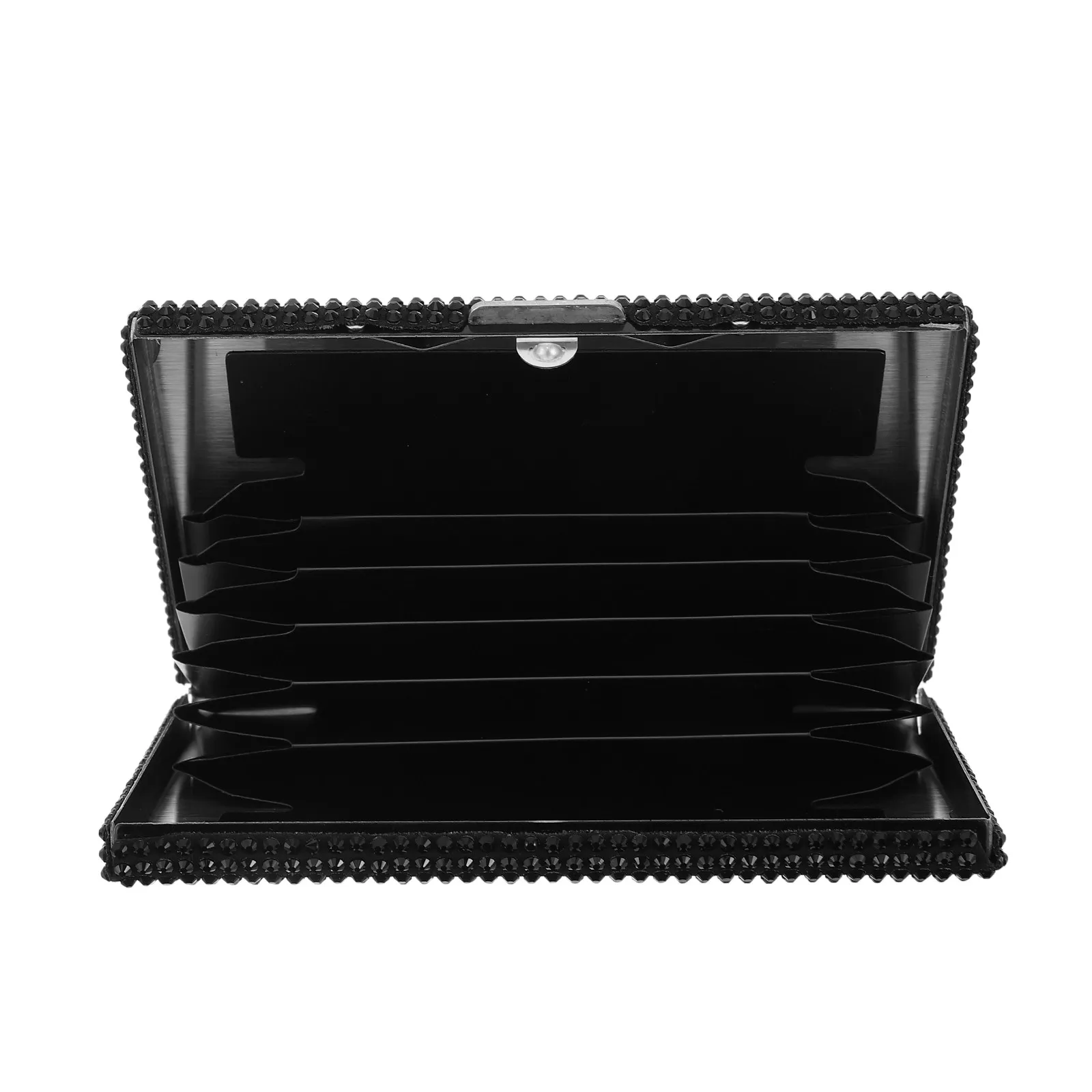 Slim Metal Business Card Case Rhinestone Car Interior Pocket Organizer Portable Travel Holder for Men Women Name Card Holder Box