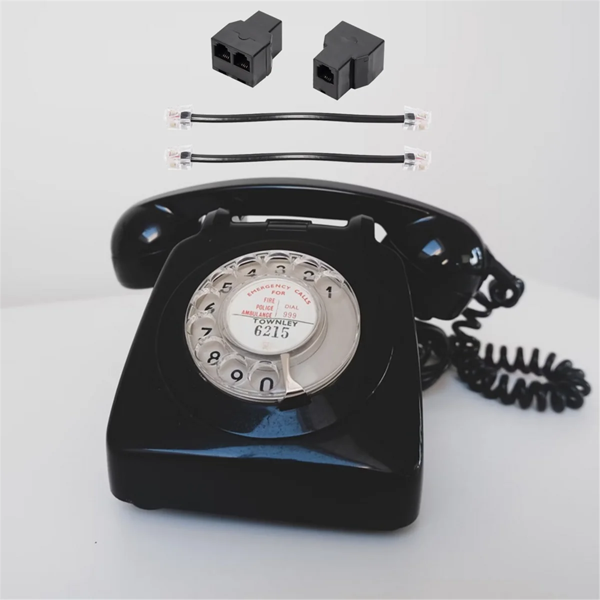 New 2PCS RJ11 Telephone Cable Splitter 15cm Cable 6P4C 2 Ports Telephone Cable Splitter Adapter