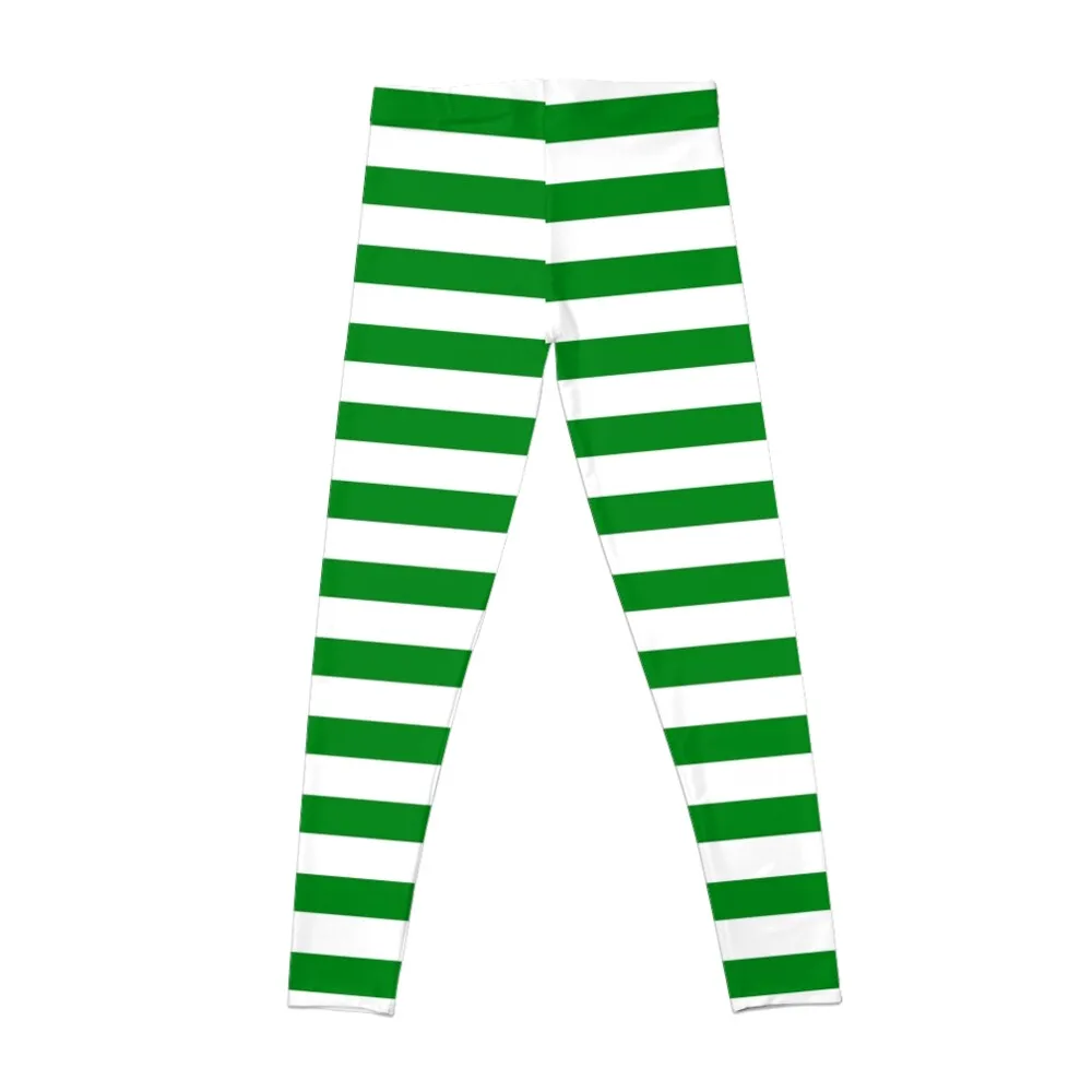 Green and White Stripes Leggings exercise clothing for Fitness's gym clothes legging gym Womens Leggings