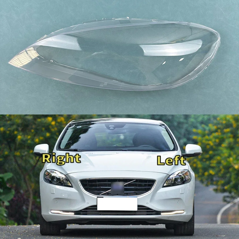 

For Volvo V40 2013 2014 2015 2016 Headlight Cover Transparent Mask Headlamp Lamp Shell Replace Original Lampshade Plexiglass