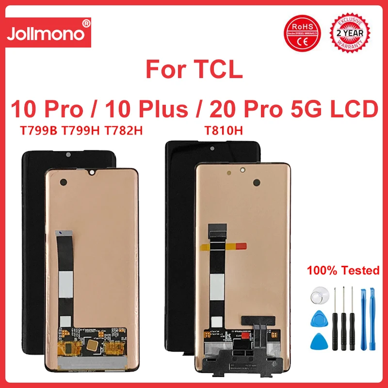 

AMOLED For TCL 20 Pro 5G T810H LCD Screen Display Touch Screen Digitizer For TCL 10 Pro T799B T799H 10 Plus T782H LCD