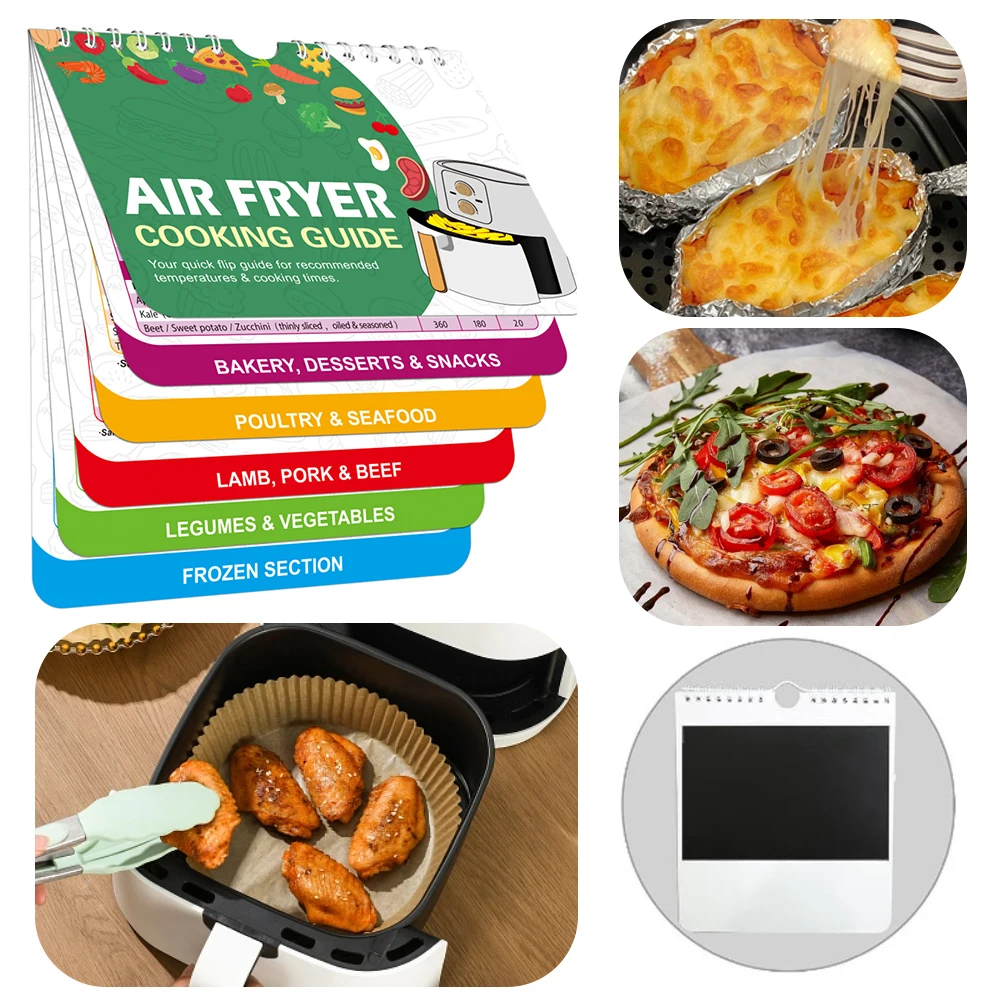 Air Fryer Magnetic Cheat Sheet Quick and Easy Temperature and Cooking Time Guide for Beginners