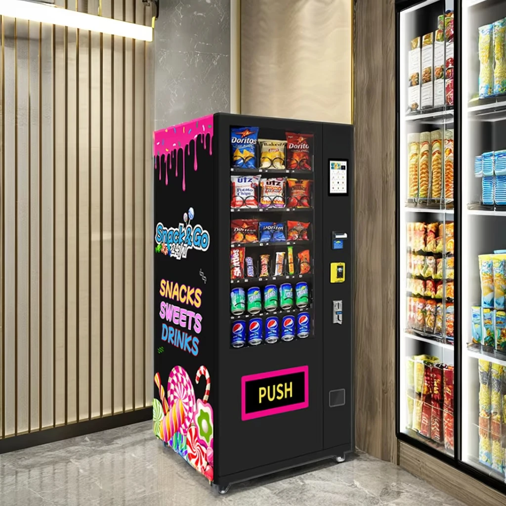 Combo Vending Machine for Snacks & Drinks Suitable for Offices, Schools. with Refrigeration, Cashless Payment.