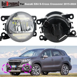 30W H11 Car Left + Right LED Fog Light DRL Driving Lamp Accessories 2 Pieces For Suzuki SX4 S-Cross Crossover 2015-2024