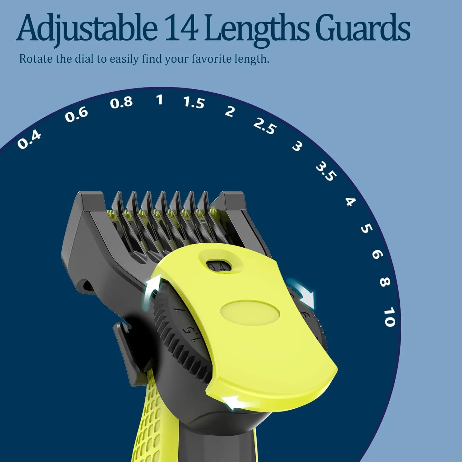 مشط دليل قابل للتعديل بطول 14 من Brangdy مناسب لشفرة واحدة QP2520 QP2530 QP2620 QP2630 QP2724 QP2834 مرفق أداة تهذيب اللحية