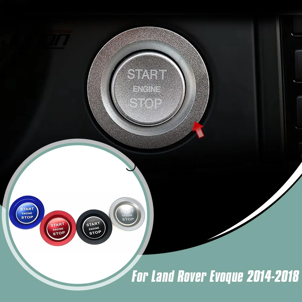 Aluminum Red/Silver/Blue/Black Car Interior Engine Start Stop Button Switch Ring Cover Trim For Land Rover Evoque 2014-2018