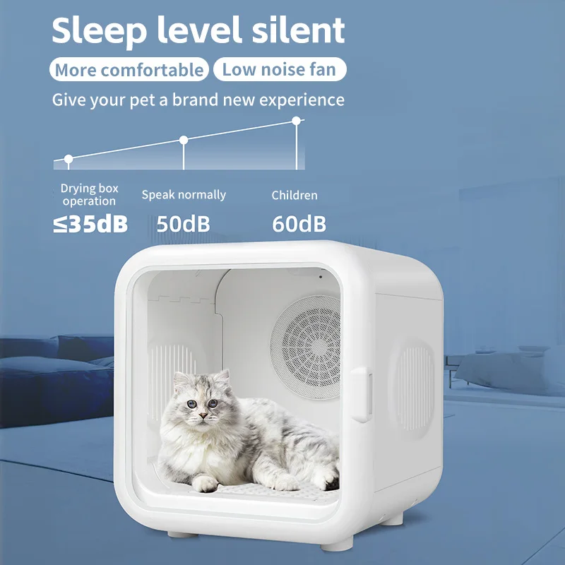 Automatic Pet Dryer Box Ultra Quiet Smart Temperature Control Dryer Sheets Pet Hair 360° Efficient For Cats And Small Dogs