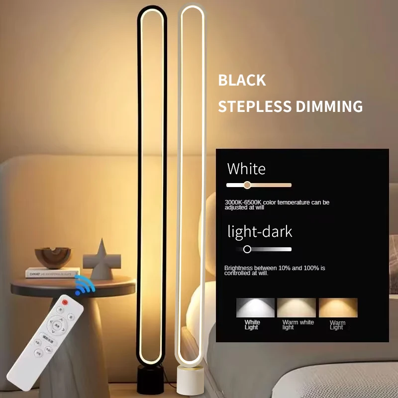 

RGB Minimalist Floor Lamp, Living Room, Bedroom, Study, Bedside Lamp, Eye Protection LED Remote Control Dimming Ambient Light