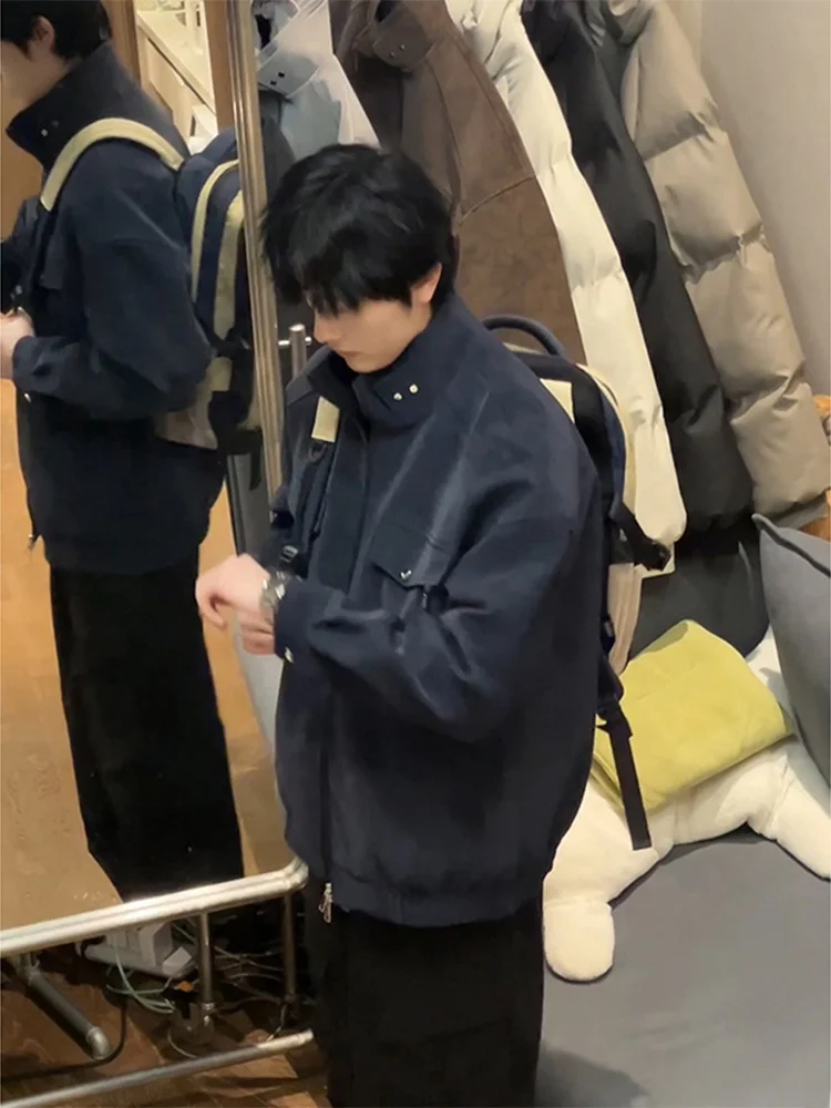 

k Blue Suede ort Jaet Men's Autumn Winter American Cleanfit Coat Stand Collar Workwear Guangzhou Baseball orm