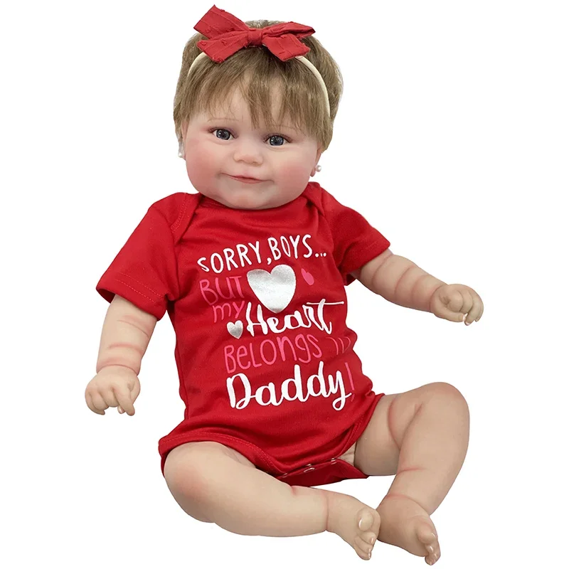 

48cm Maddie Reborn Baby Doll Toddler Newborn Doll Princess Girl Lifelike Soft Touch 3D Skin Art Doll with Hand Root Hair