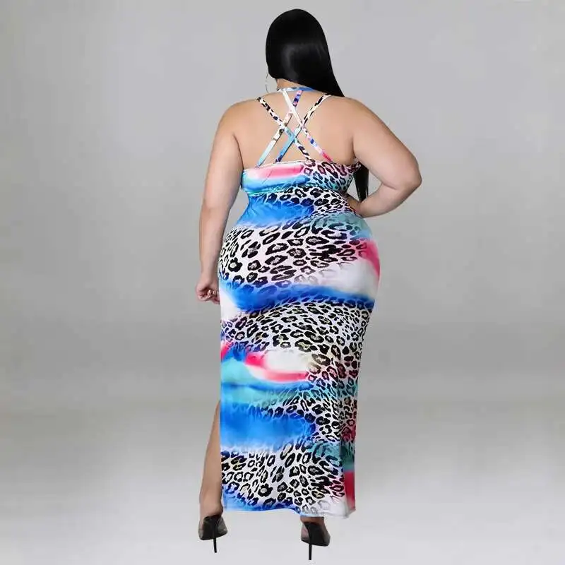 My897 Große Damenmode Hosenträger Sexy Regenbogen Leopardenmuster Gesäßkleid Trend 2025, Party, Sommer, Elegantes, lässig, Y2k