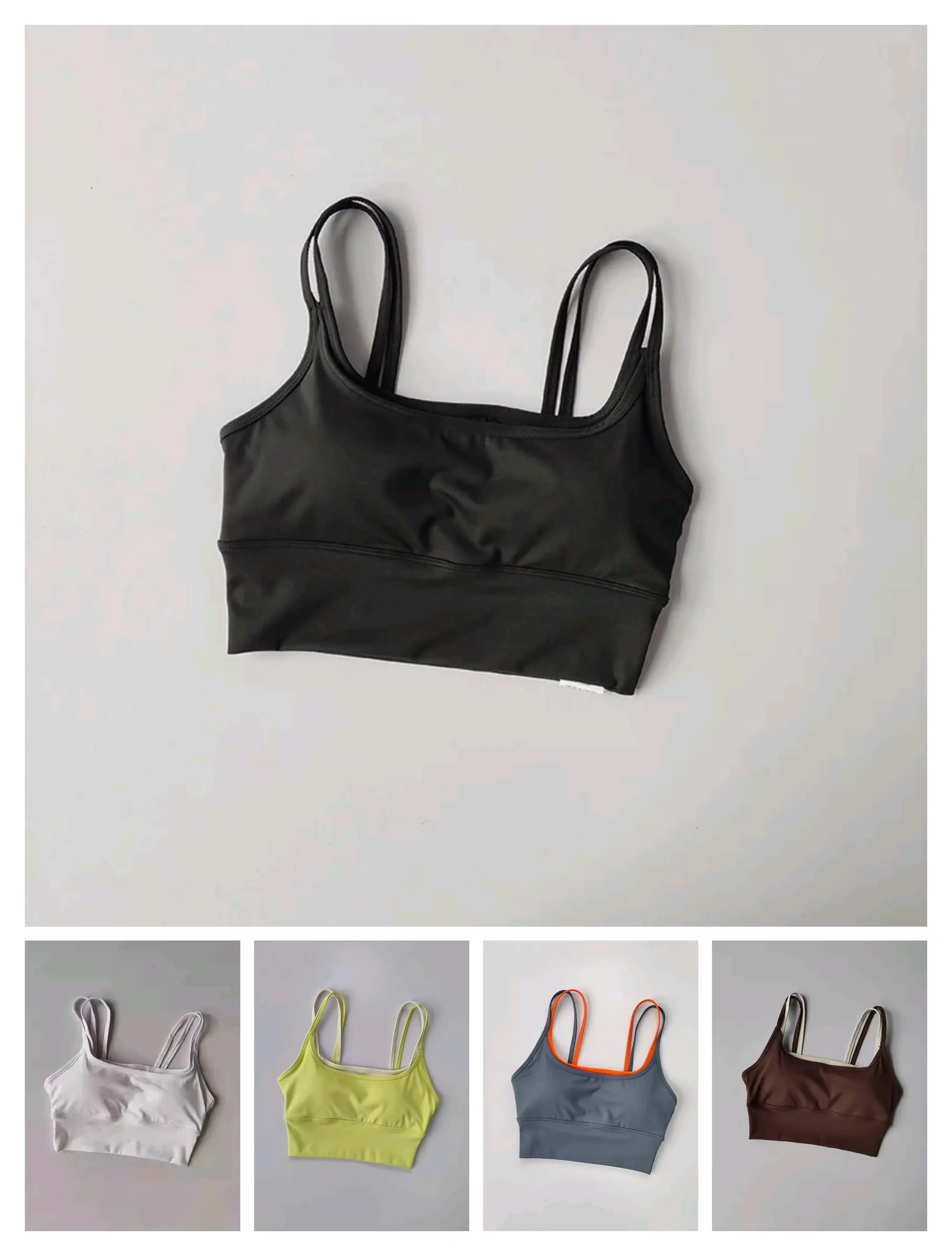 

Женская летняя амортизирующая майка для бега и йоги с красивым контрастным спортивным бюстгальтером и профессиональным бюстгальтером для пилатеса