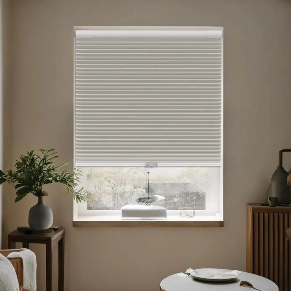 لا الحفر تعتيم ظلال التوتر الستائر الخلوية اللاسلكية للنوافذ الداخلية لا الحفر لا أدوات نافذة الستائر ظلال سحب