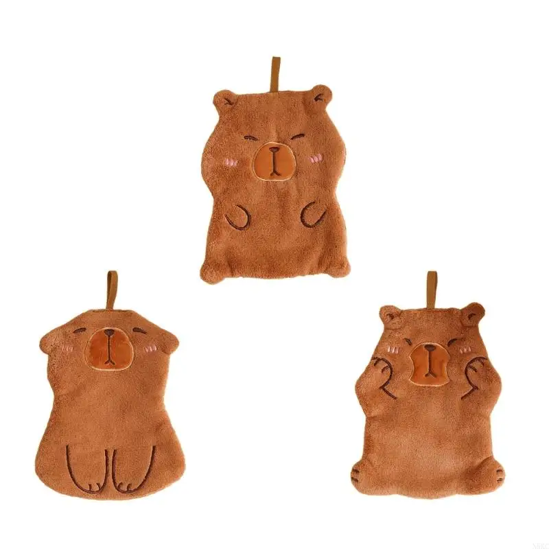 N5KC Decorative and Functional Capybara Shaped Hand Towel for Soft Absorbent Towel