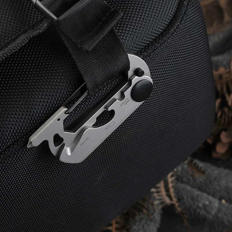 Multifunction Climbing Carabiner EDC Keychain Gear Outdoor Tools Camping Hiking Stainless Steel Wrench Bottle Opener