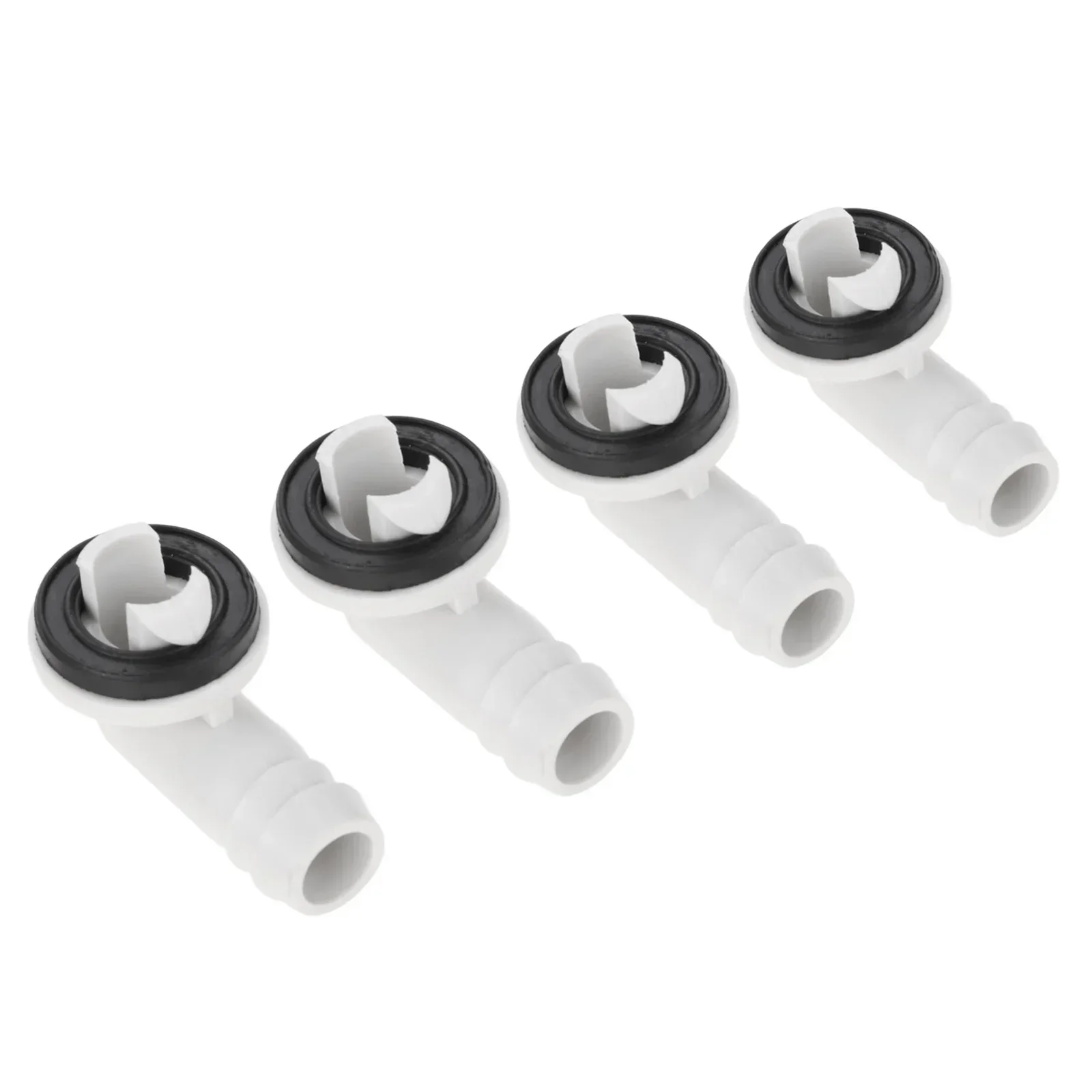 4Pcs White 3/5 Inch AC Drain Hose Connector Elbow Adapter Fitting with Rubber Ring for Window Air Conditioner & Mini Split Units