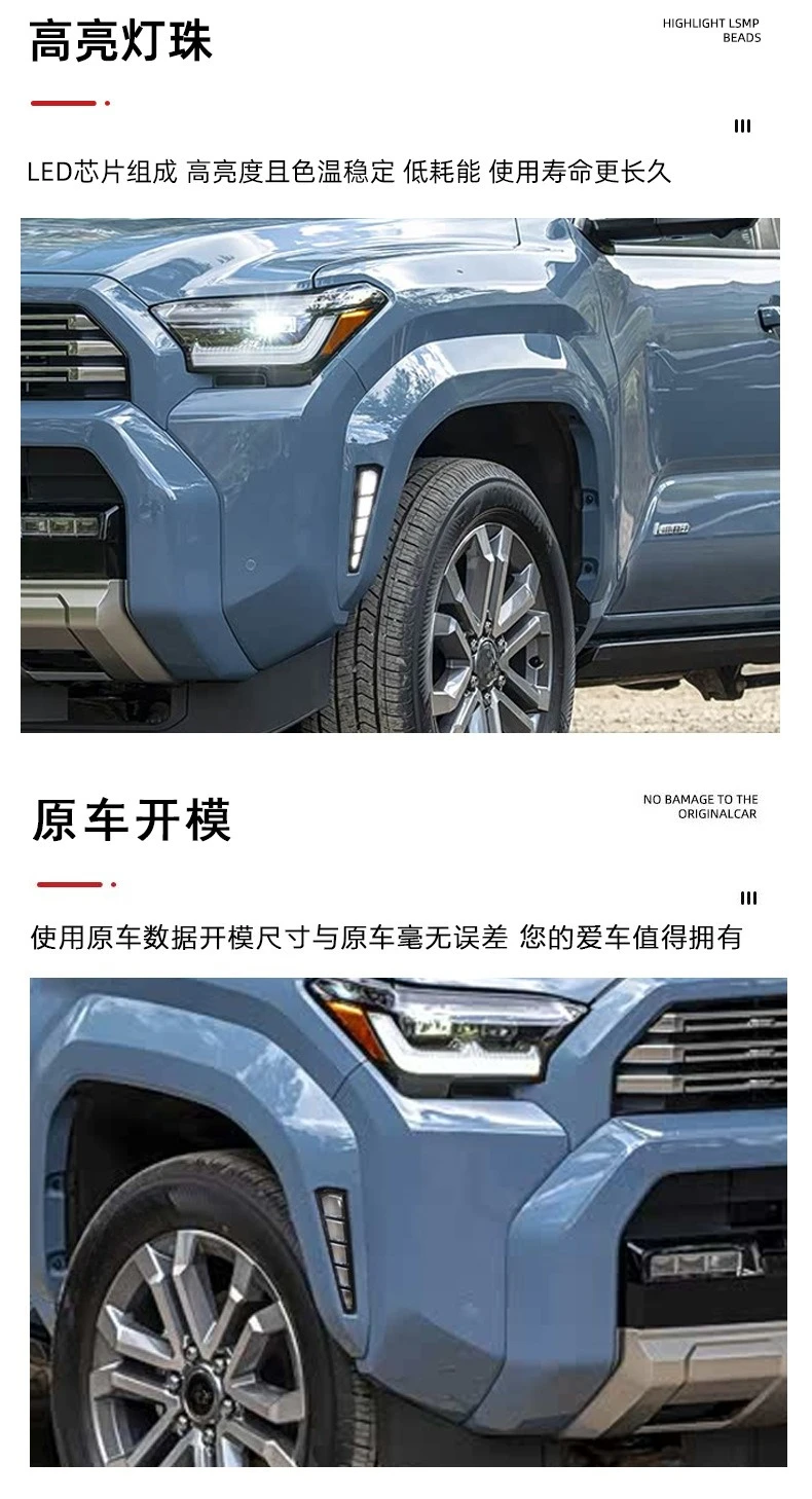For Toyota 4Runner 2025 2026 Car Wheel Eyebrow Lights LED Daytime Running Lights Yellow Turn Signal Wheel Arch Light Accessories detail image 3