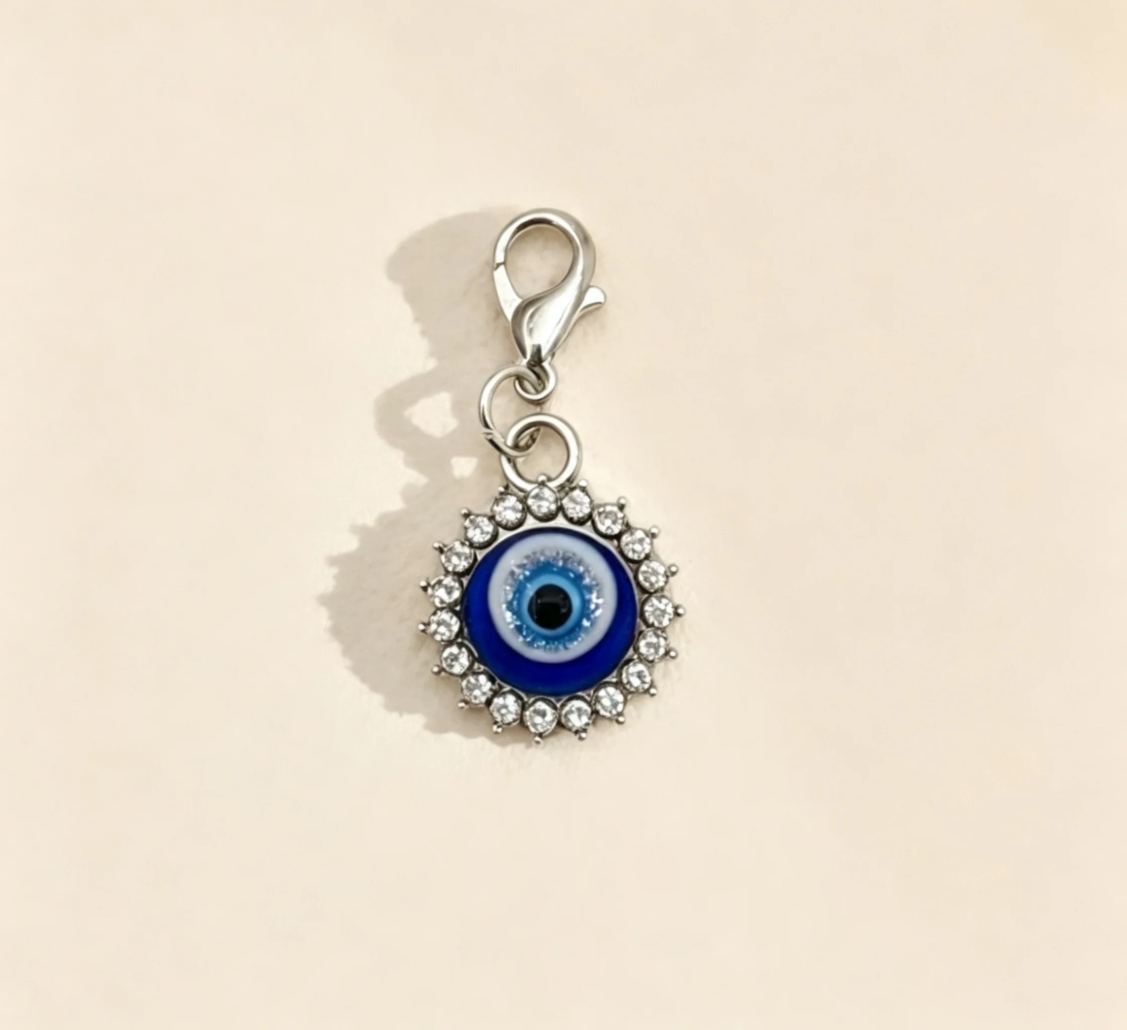 Evil Eye Charm, Karabinerverschluss-Anhänger, Legierung, Strass, Vintage-Taschenornament, Unisex-Rucksackzubehör, Geburtstags- und Weihnachtsgeschenk – Detail 6
