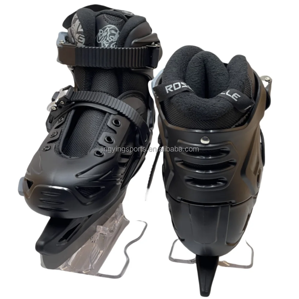 Custom One Boot Ultralight Ice Roller Inline Skate Shoe Attack Ice Roller Hockey Skates Black PP Cotton Fabric Men Winter