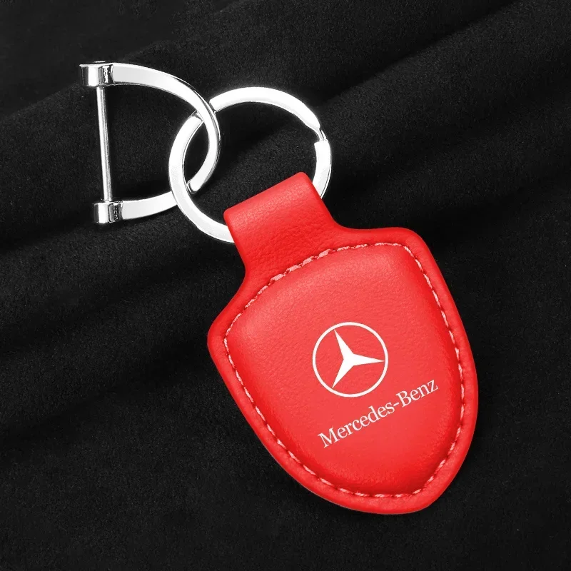Leather Car Key Keychain Anti-lost for Mercedes Benz A C E S Class Series GLK CLA GLA GLC GLE CLS SLK AMG Series Accessories