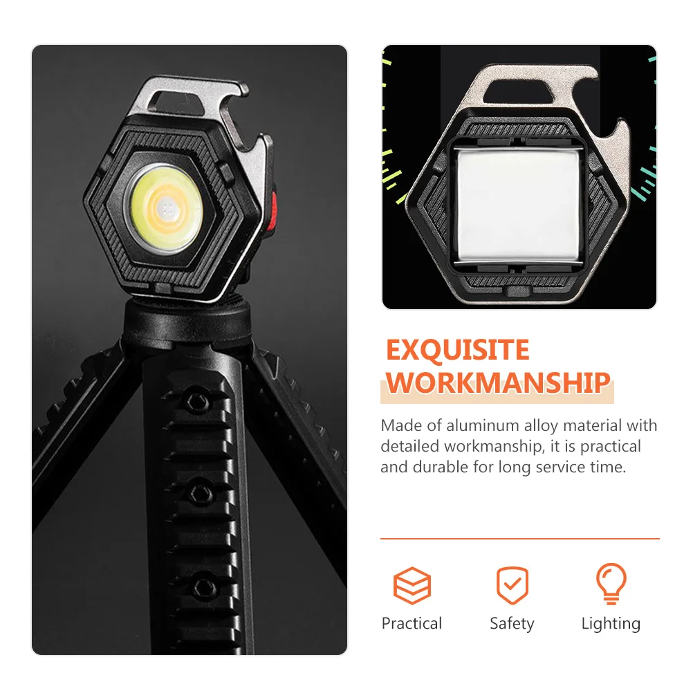 

Keychain Flashlight Yellow Red Portable Cob LED Mini Rechargeable Aluminum Alloy Multi functional Outdoor Work Emergency Light