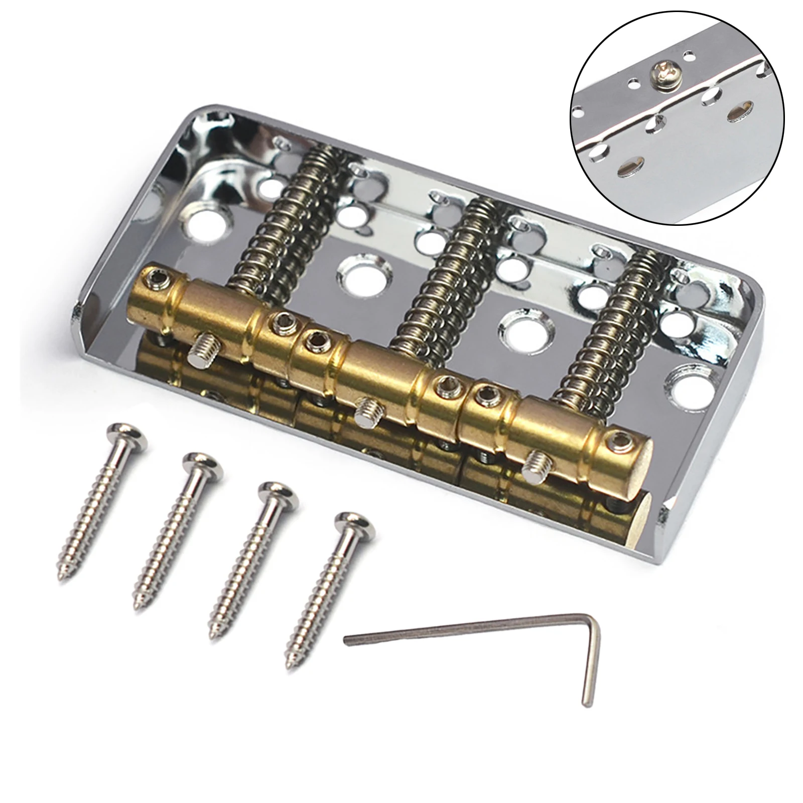 عالية الجودة النحاس معدن 6 سلاسل قصيرة جسر المذيع النحاس 3 السروج مع السروج النحاسية للجيتار الكهربائي Tele