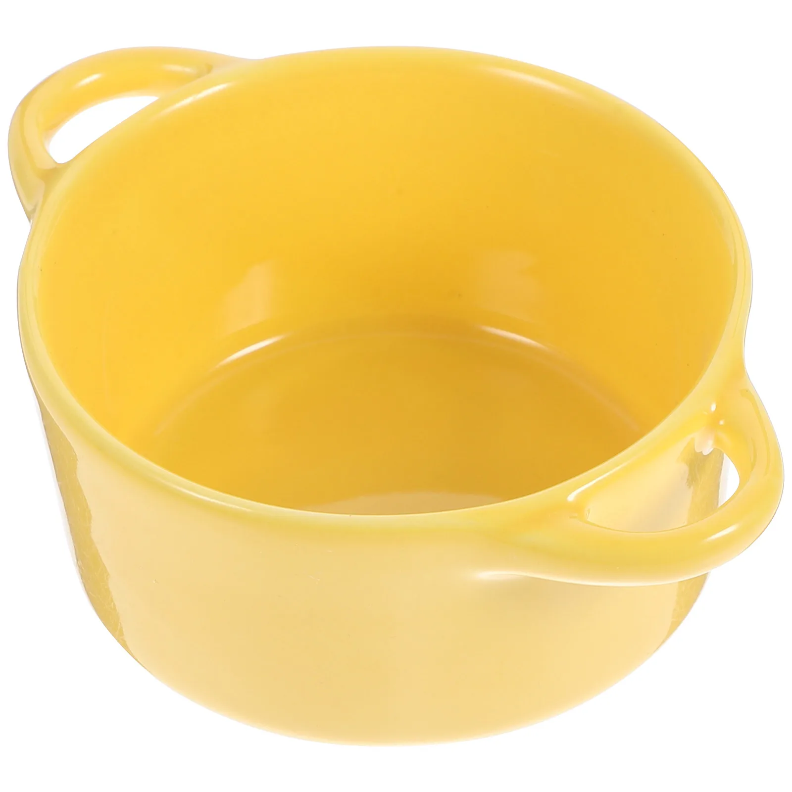 

Double Handle Soup Bowls Ceramic Suppengeschirr Container Dinnerware Orange Rice