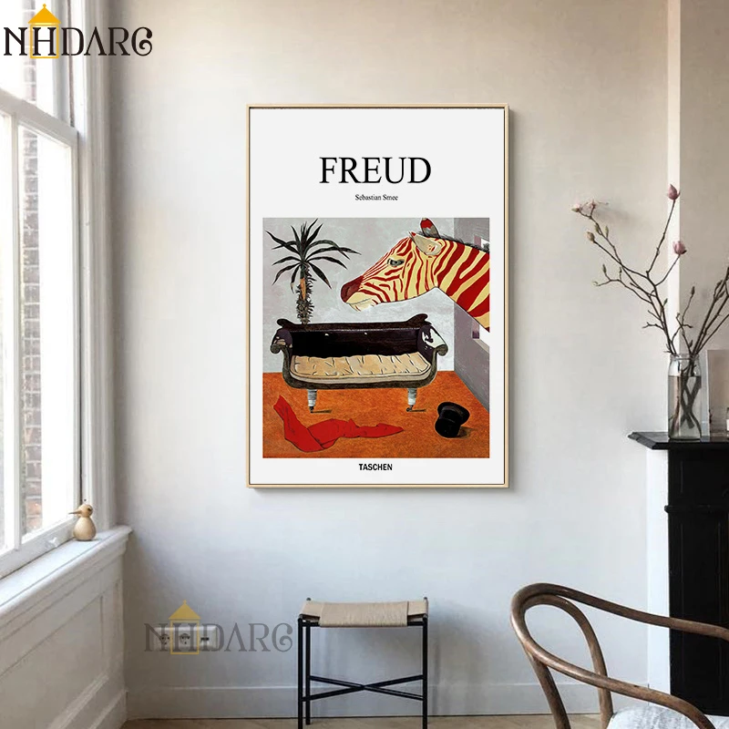 

Freud Psychoanalyst Sofa Still Life Posters and Prints Canvas Art Painting Wall Picture for Living Room Hallway Clinic Decor