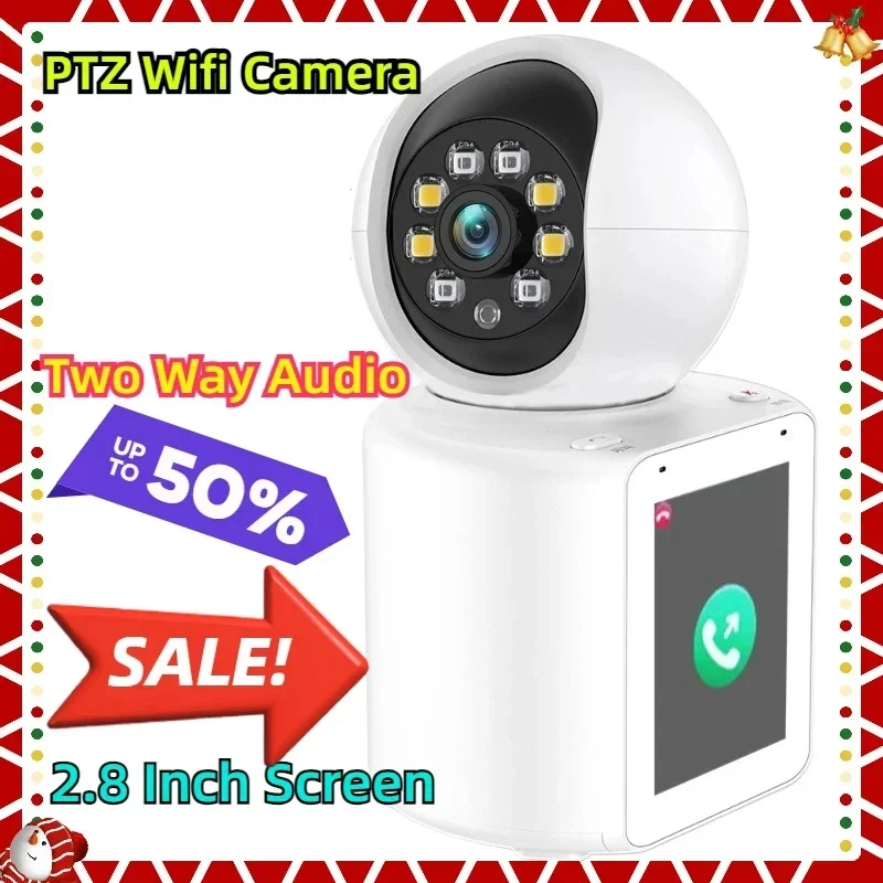 

PTZ Wifi 2MP Camera 2.8 Inch Screen Wireless Two Way Audio IP Camera AI Human Detection Video Calling Surveillance ICSee