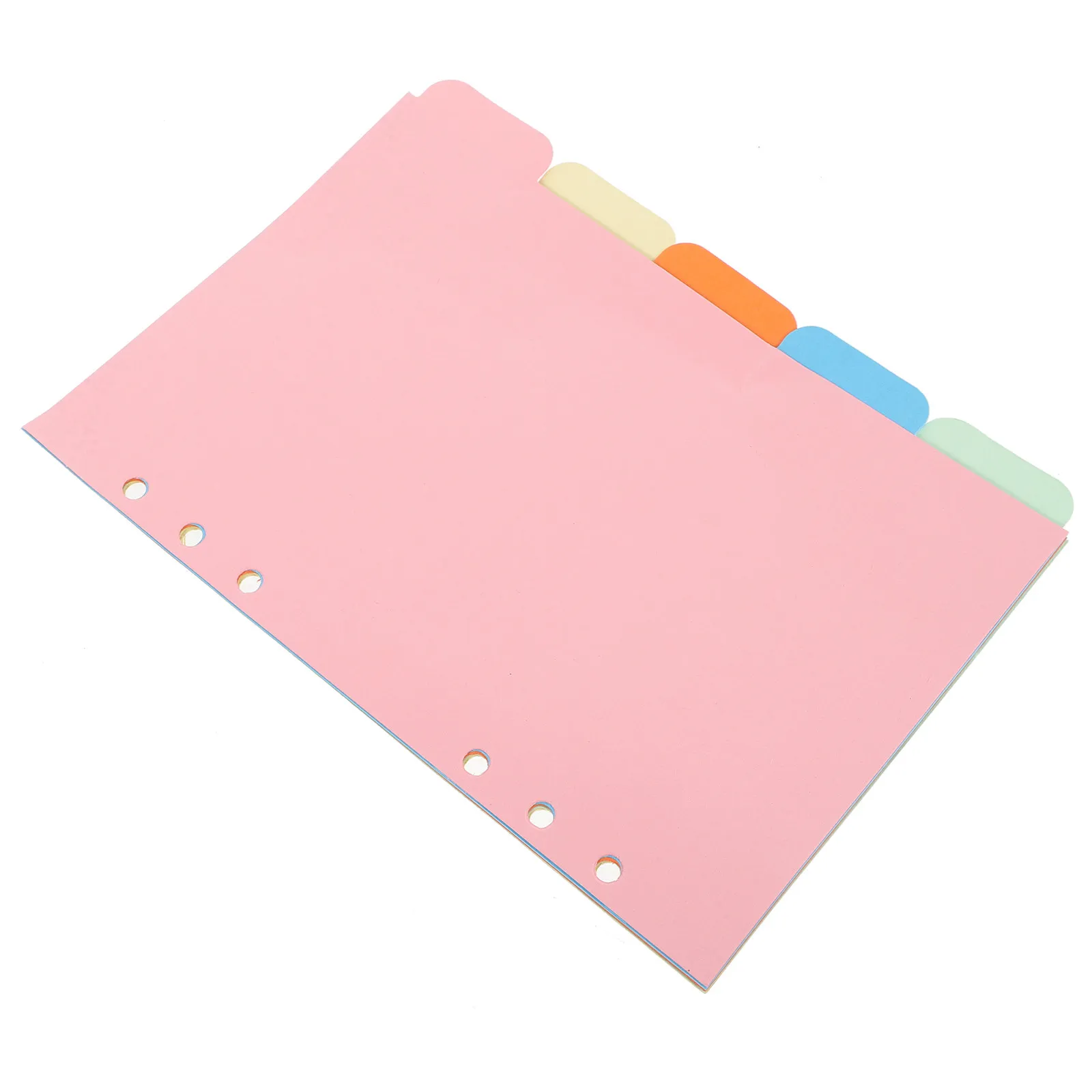 

1Set A5 Index Divider Set 5 Colorful Tab Dividers for 6-Hole Binders Classified Refill Pages Document Organizer Filler Sheets