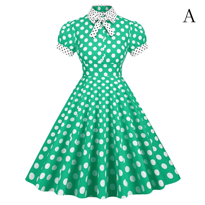 Sommer Vintage 50er 60er Polka Dot Kleid Retro Party Rockabilly Kleid Frauen Hausfrau Prom Hochzeit Party Vintage Swing Robe