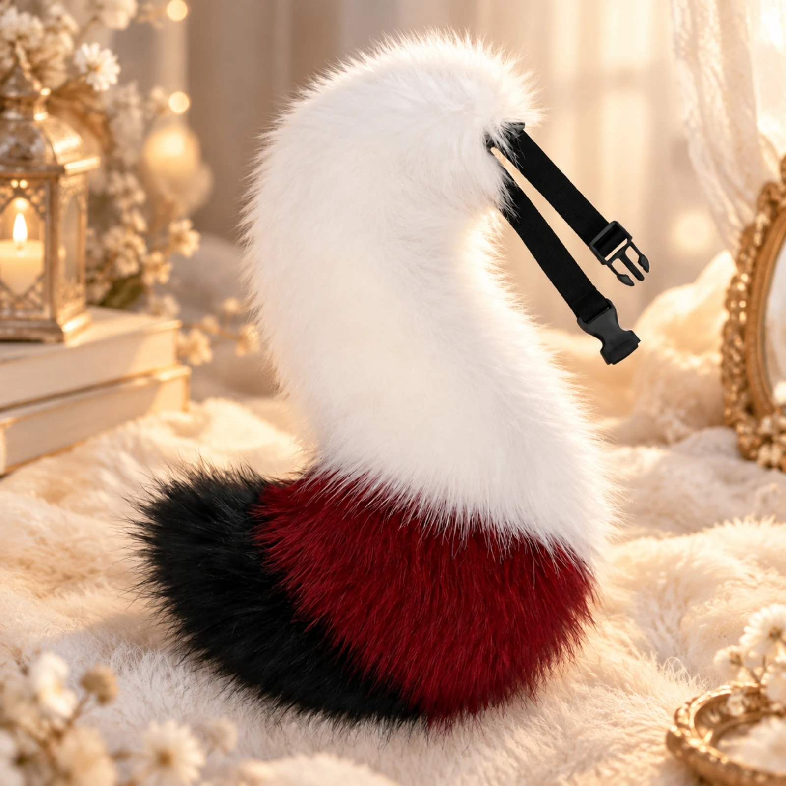 Foxy Cosplay Accessory Lightweight Foxy Costume Accessory with Black Trim Animal-Themed Cosplay Prop Playful Eye-Catching