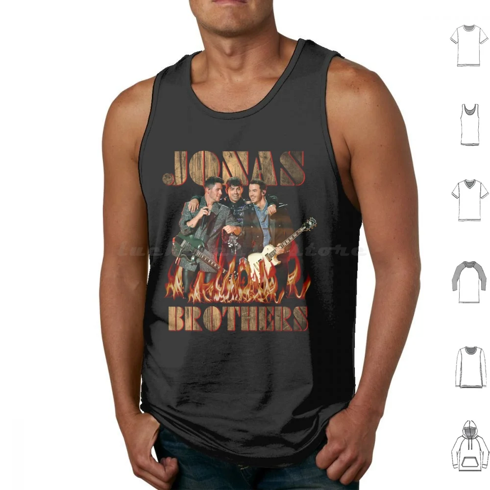 Jonas Bro. Tank Tops Print Cotton Homage Pop Band Pop Rockpop Punk Power Pop Fire Heavy Metal Jobros Jb Vinatge 80s 90s