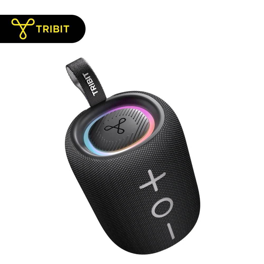 Tribit StormBox Mini+ 12W Bluetooth-Lautsprecher, 360° °   Surround Sound, 12 Stunden Laufzeit, Bluetooth 5.4, IPX7, RGB-Beleuchtung, EQ, Typ C, Tragbar für Wandern, Camping