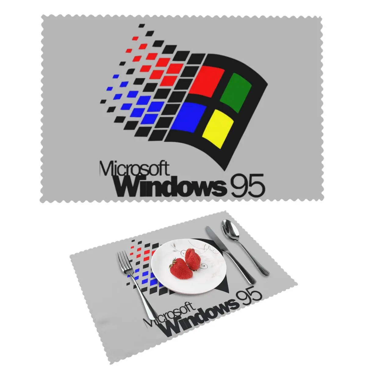 Windows 95 Geeks Nerd Mesh Placemat Non-Slip Plate Mat for Dining Table Bowl Coaster Super Absorbent Mats