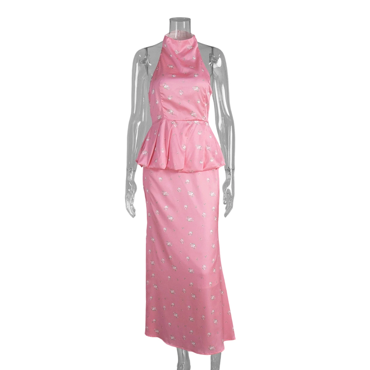 Conjunto de camiseta sin mangas y falda con estampado Floral para mujer, dobladillo de burbuja, informal, ropa para las cuatro estaciones, tela cómoda y transpirable, verano