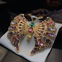 Shining Butterfly Brooches for Women Unisex Beauty Rhinestone Crystal Insects Party Office Brooch Pins Gifts