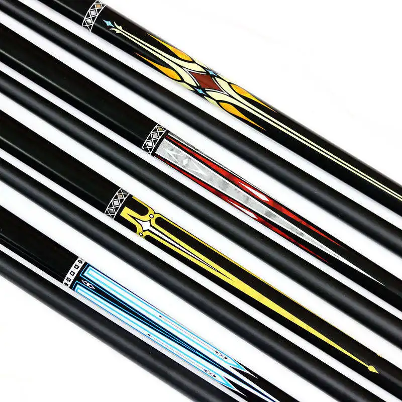 

Wholesale Price 57" Pool Cue 2-pc Center Jointed Carbon Graphite Black Billiard Cue Stick