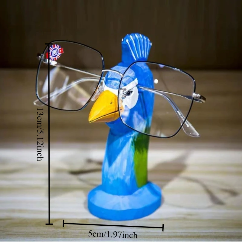 Wooden Eyewear Stand Cartoon Style Handcrafted Display Piece Creative Optical Frame Holder Craft Wood Animal Miniatures Ornament