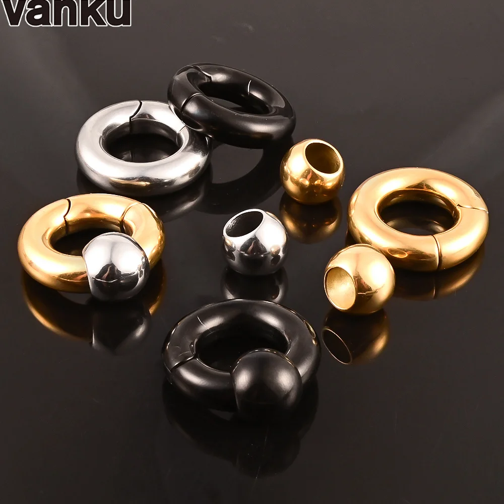 Vanku 2pc Round Heavy Hoop Ear Weights for Stretched Earlobe Gauges  Replace Taper Stretching Kit Expander Body Piercing Jewelry