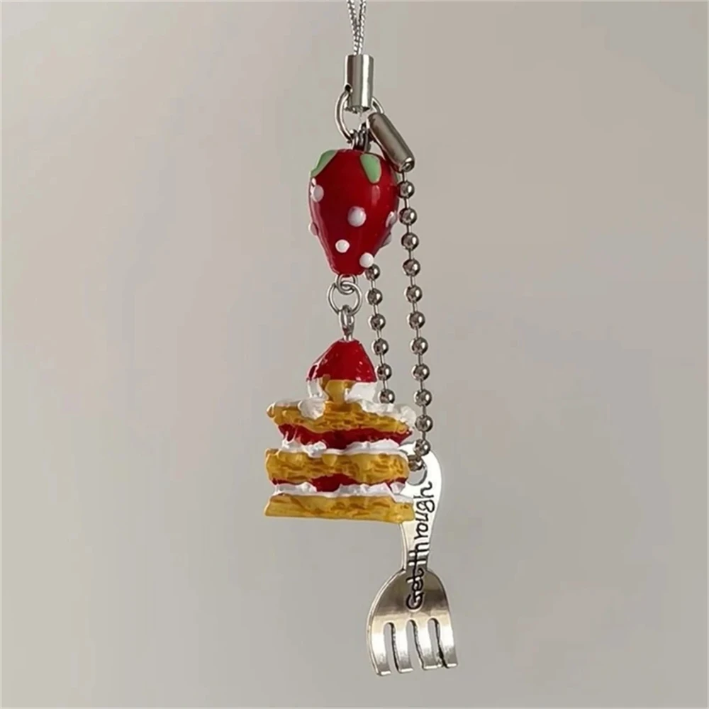 Nette 3D Erdbeere Kuchen Cookie Anhänger Telefon XYun Strap Schöne Accessoires Lanyard Keycord Für iPhone Kamera Tasche Mädchen Schmuck