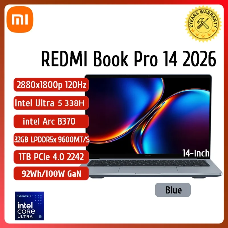 Xiaomi REDMI Book Pro 14 Laptop 2026 Ultra5-338H/Ultra7-358H 32GB+