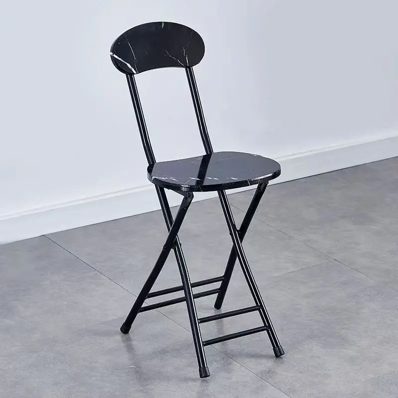 Backrest Home Dining Stool  Portable Computer Chair Foldable Compact Sturdy