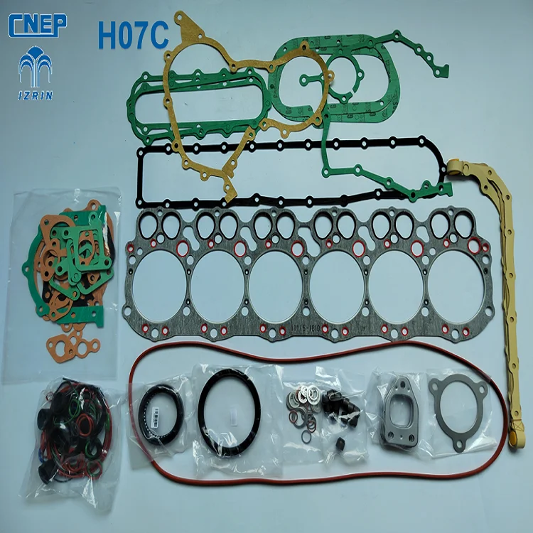 Guang Zhou JCAR CNEP HINO Full Gasket Kit H07C H06C 04010-0230 04010-0252 11115-1802 1111 Japanese Diesel TRUCK Engine Parts