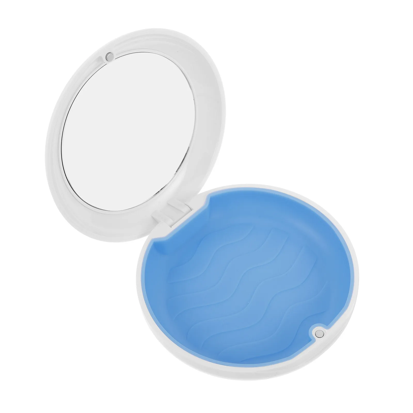 

Портативный футляр для хранения, прозрачный, с зеркалом, пылезащитный, компактный, для брекетов, ночных капп, мелких аксессуаров, для путешествий