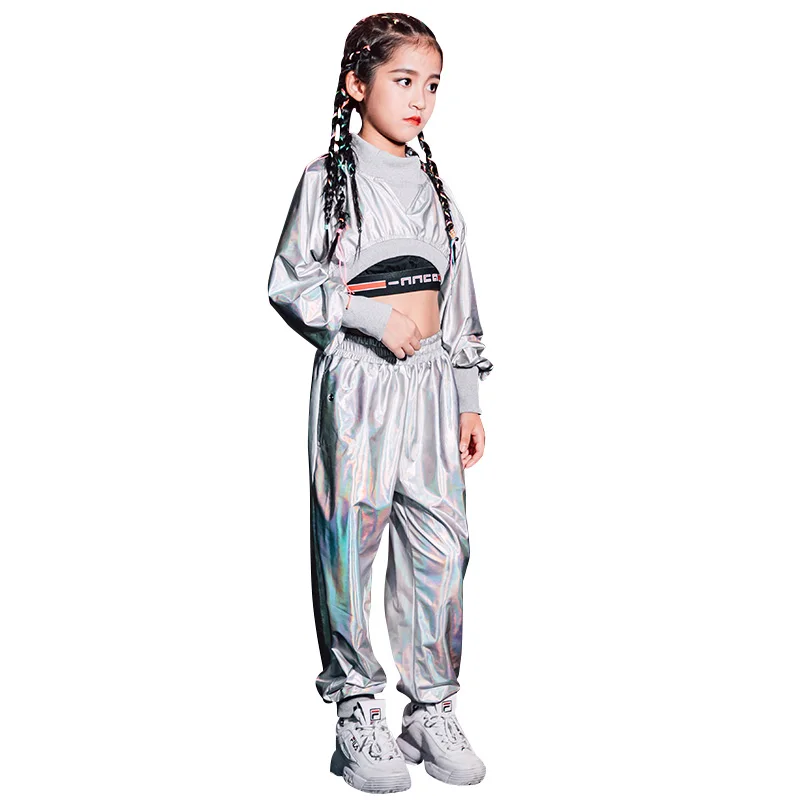 Children's Jazz Dress Girls Crop Top Children's Jazz Table Performance Costume Korean Version of Hip Hop Hip-hop Suit