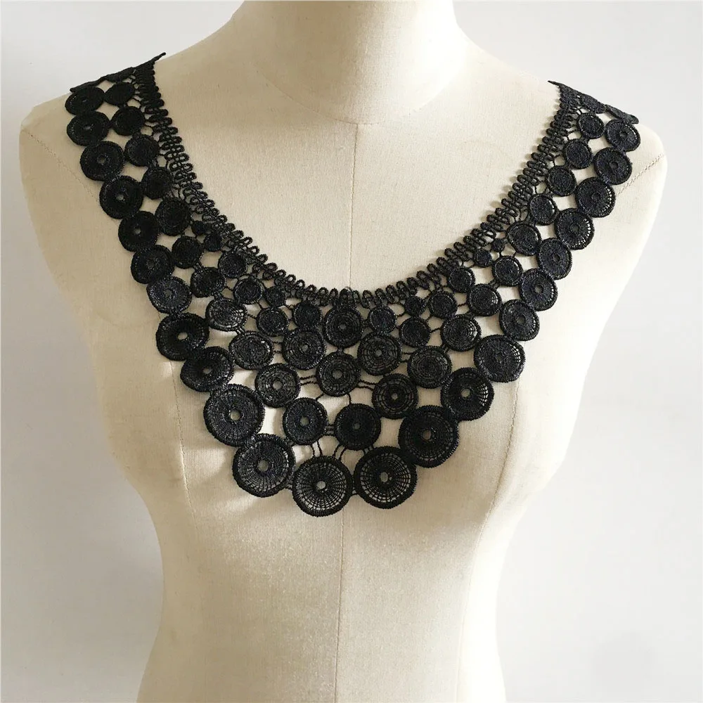 Schwarz gelb Polyester Spitze Hohlkragen Dekoration vielseitiger Kragen DIY Kleidung Accessoires Kleidung Accessoires Kleidung