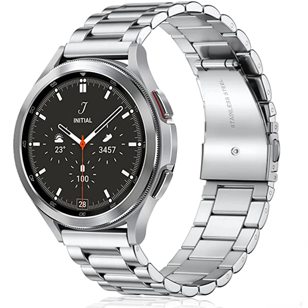 Ремешок из нержавеющей стали для Samsung Galaxy Watch 7/6/5/4 44 мм 40 мм/Classic 47 мм 43 мм 46 мм 42 мм, металлический браслет для часов 5pro 45 мм, 20 мм