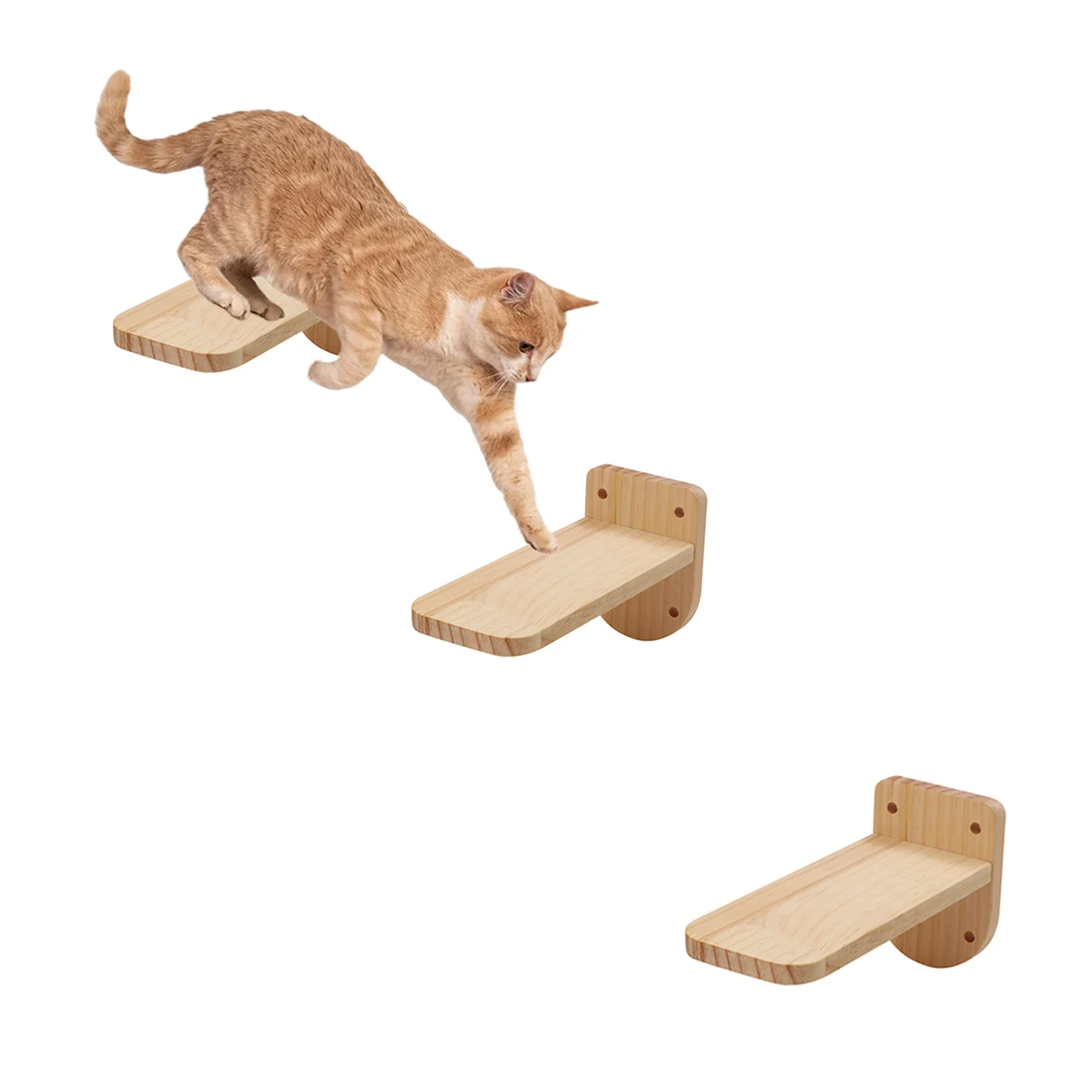 Imagem -02 - Wall Mounted Wooden Cat Bowl Pedal de Salto para Gatinho Escalando e Comendo Indoor Pet Furniture Small Cat Pcs