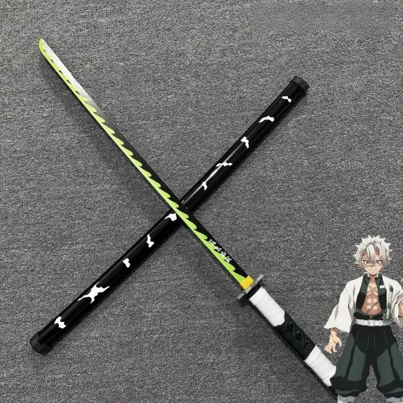 99 سنتيمتر السيف الخشبي تأثيري الدعامة شيطان القاتل شفرة غانلو معبد ميليكي غمد أوندد كاواكامي ميمي الخشب السيف أنيمي تظهر الدعامة